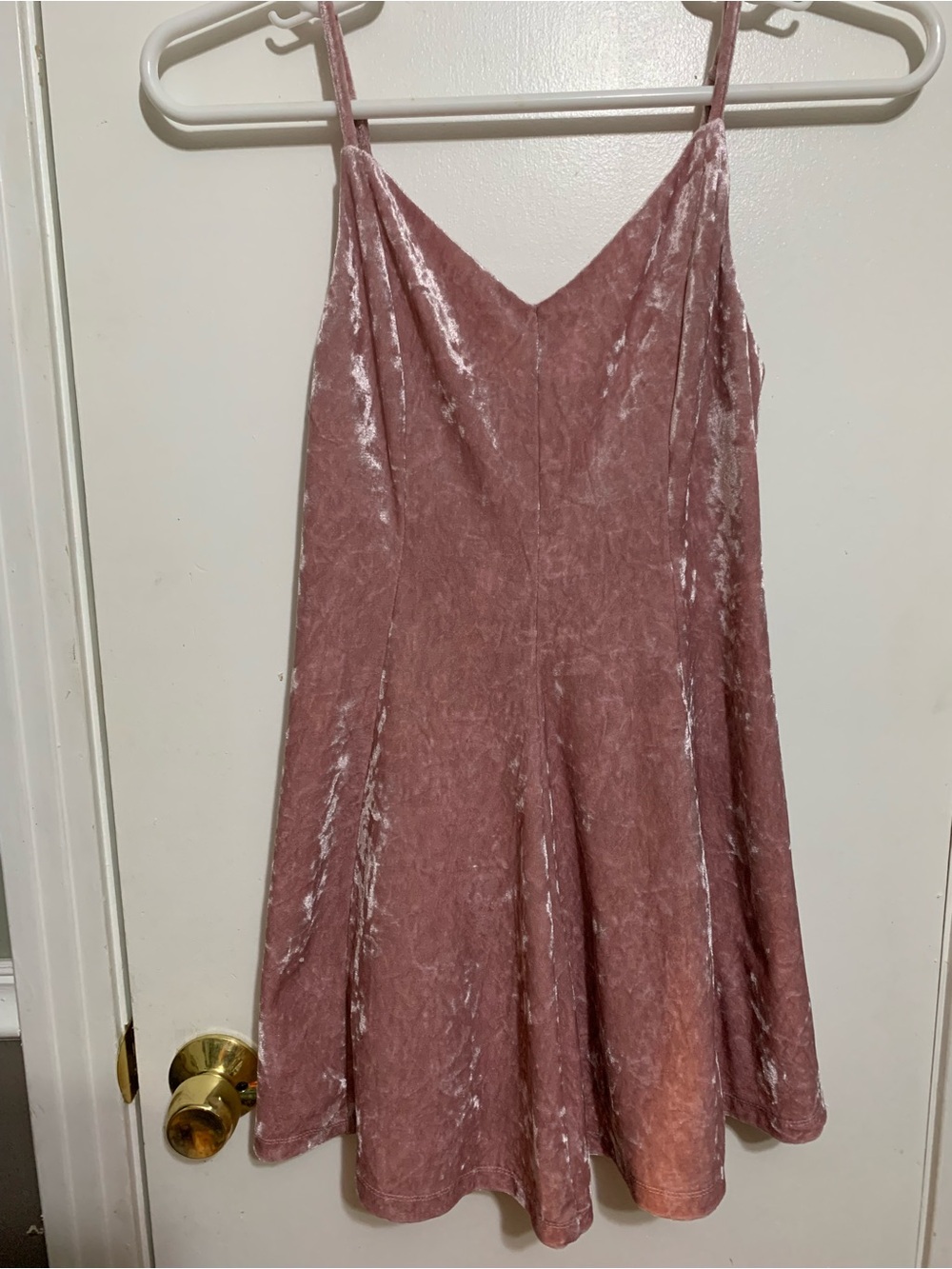 Forever 21 Pink Crushed Velvet Fit & Flare Mini Dress Size Small